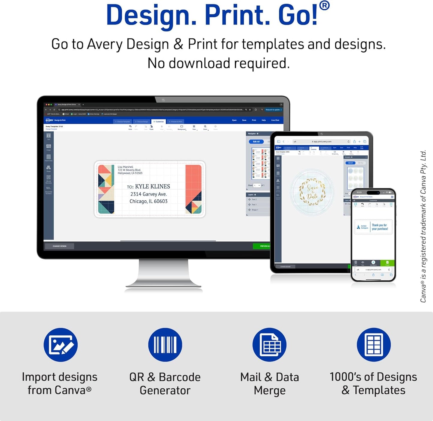 Avery Printable Return Address Labels with Sure Feed, 0.5" x 1.75", White, 20,000 Blank Mailing Labels (05967)