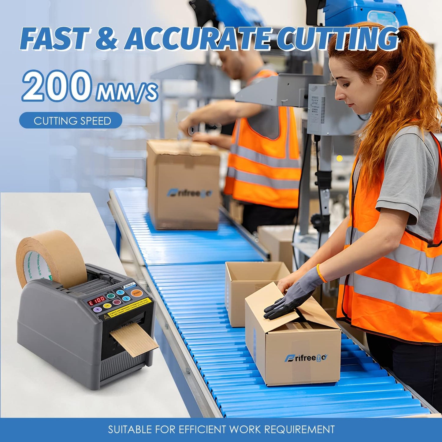 Automatic Tape Dispenser, Electric Ribbon Cutting Machine, Upgraded Silicone Wheel for 6-60mm Width Tape/Ribbon, Max. Cutting Length 999mm, 110V, Unsuitable for Elastic Ribbons