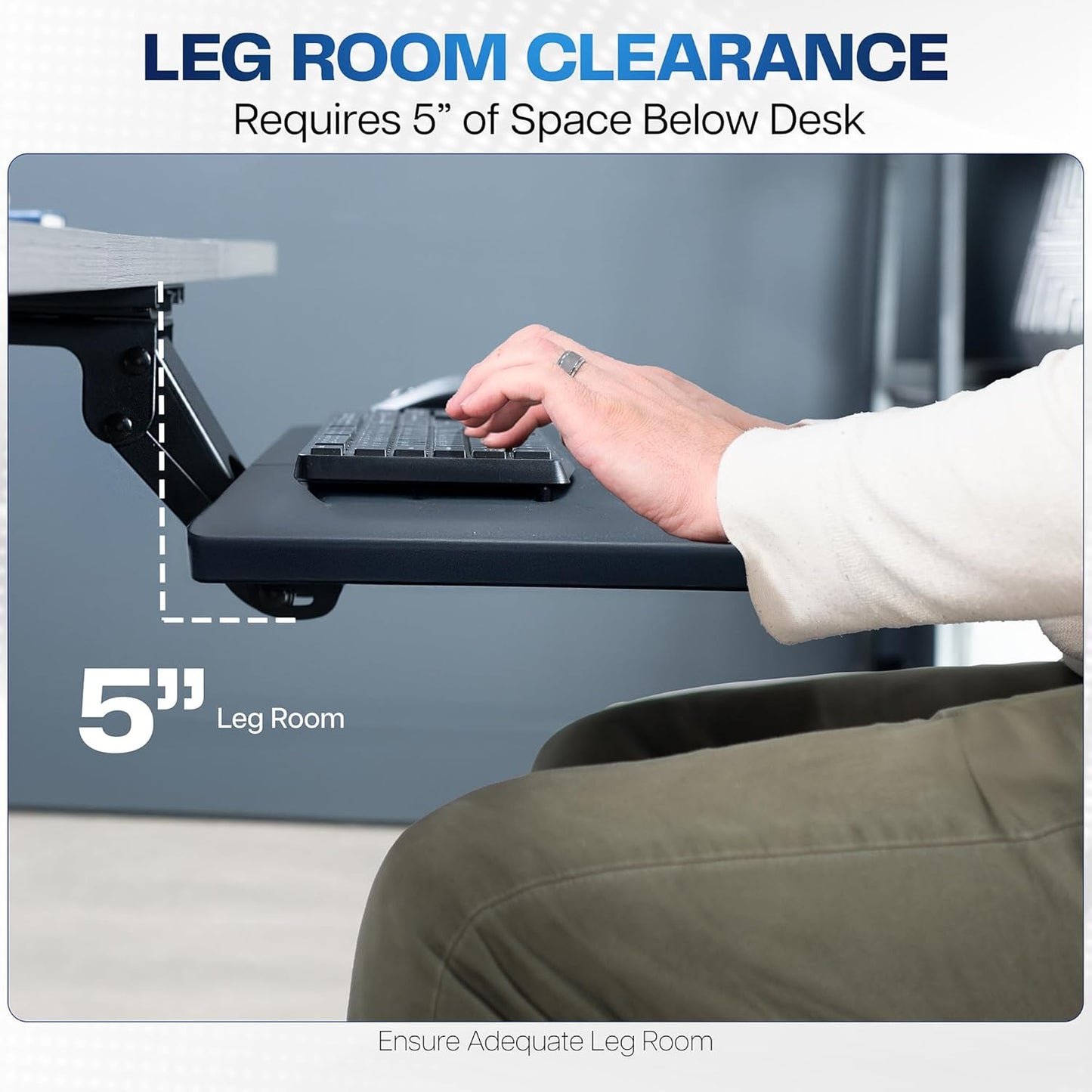 VIVO Adjustable Computer Keyboard and Mouse Platform Tray, 34 x 10 inch Ergonomic Under Table Desk Mount Drawer Underdesk Shelf, Black, MOUNT-KB36B