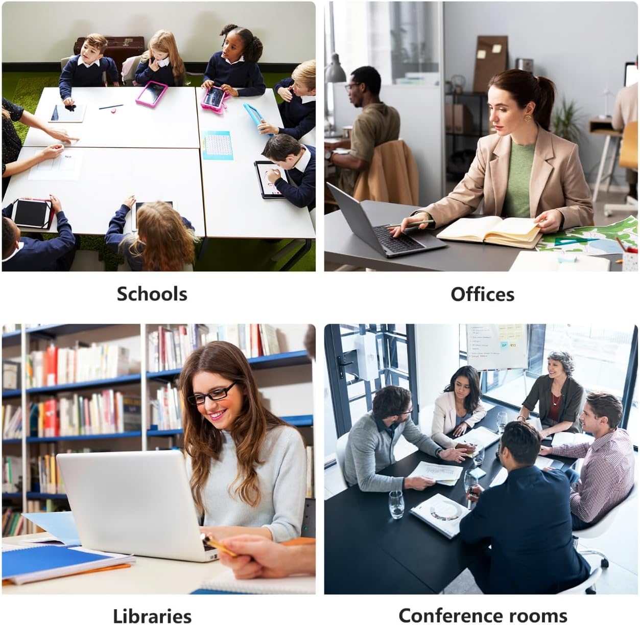 Conference Room Table, Folding Conference Tables,Thicken Grey Tabletop,Flip Top Wooden Seminar Meeting Room Table for Conference Room Offices (4, Black+White, 47.2“)