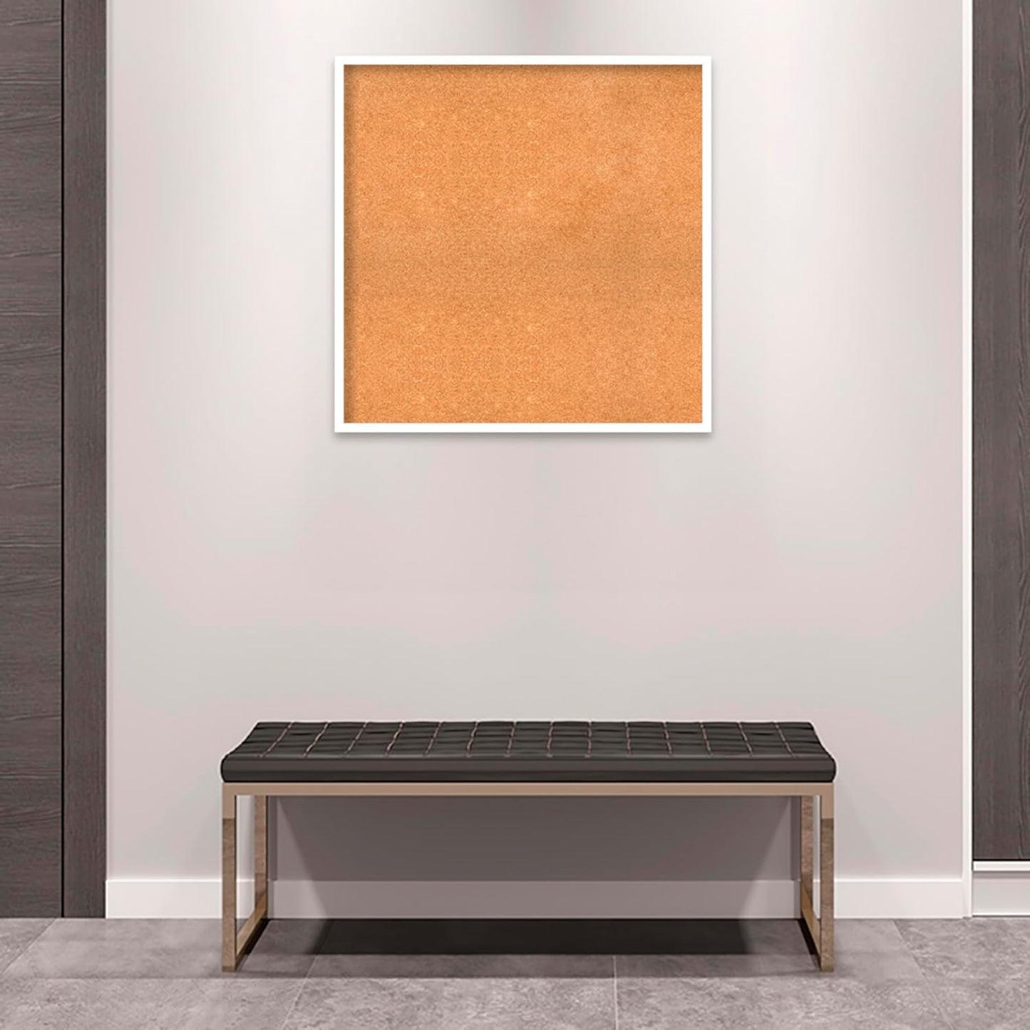 Amanti Art Natural Cork Board for Wall, 31x31 Vision Board with White Frame, Large Corkboard Office Decor for Home Organization, Modern Corkboard Pinboard to Display Items for Home Organization in