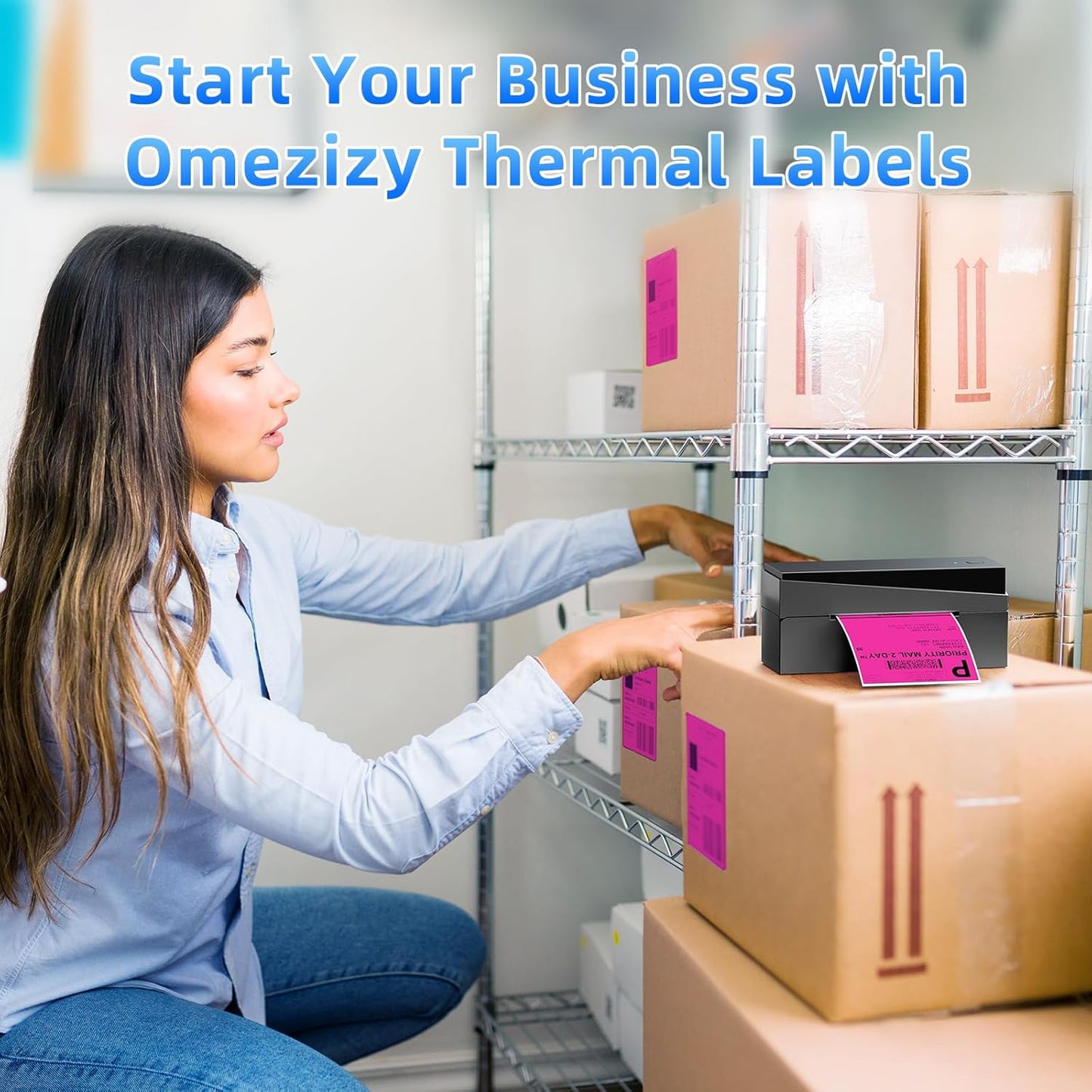 4x6 Thermal Labels, 1 Packs of 500 4x6 Fold Labels Rose Red - Compatible with JADENS, ASprink, Phomemo, Rollo, Zebra, Omezizy and Other Thermal Printers