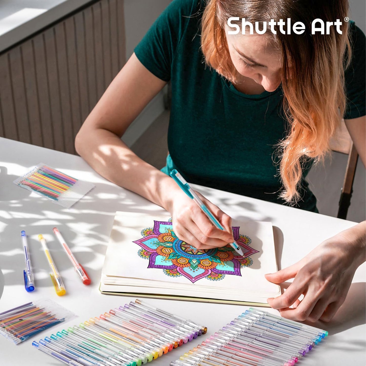 Shuttle Art 80 Pack Glitter Gel Pens, 40 Colors Glitter Gel Pens Set with 40 Refills for Adults Coloring Books Drawing Crafts Scrapbooking Journaling