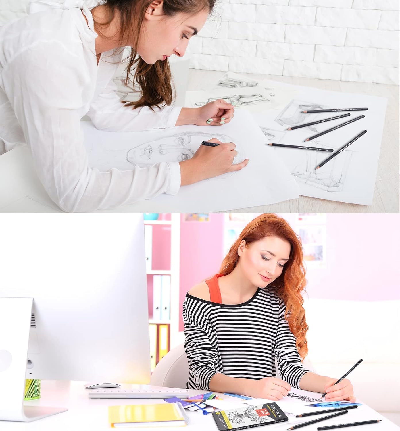 Drawing Sketching Pencils Set, 12 Pack Graphite Pencils(14B - 2H), Ideal for Drawing Art, Sketching, Shading, Artist Pencils for Beginners & Pro Artists