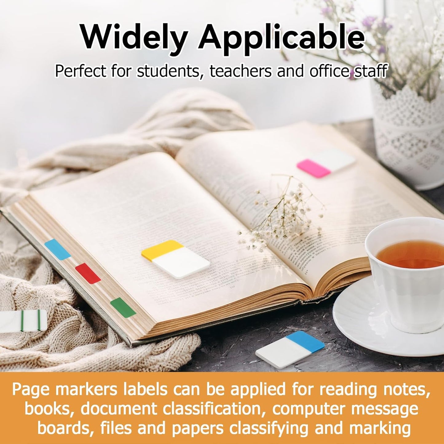 1 Inch Tabs for Notebooks, 480 Pieces Sticky Note Tabs File Index Tabs for Books, Binders, Papers, Documents, File Folders (24 Sets 12 Colors)