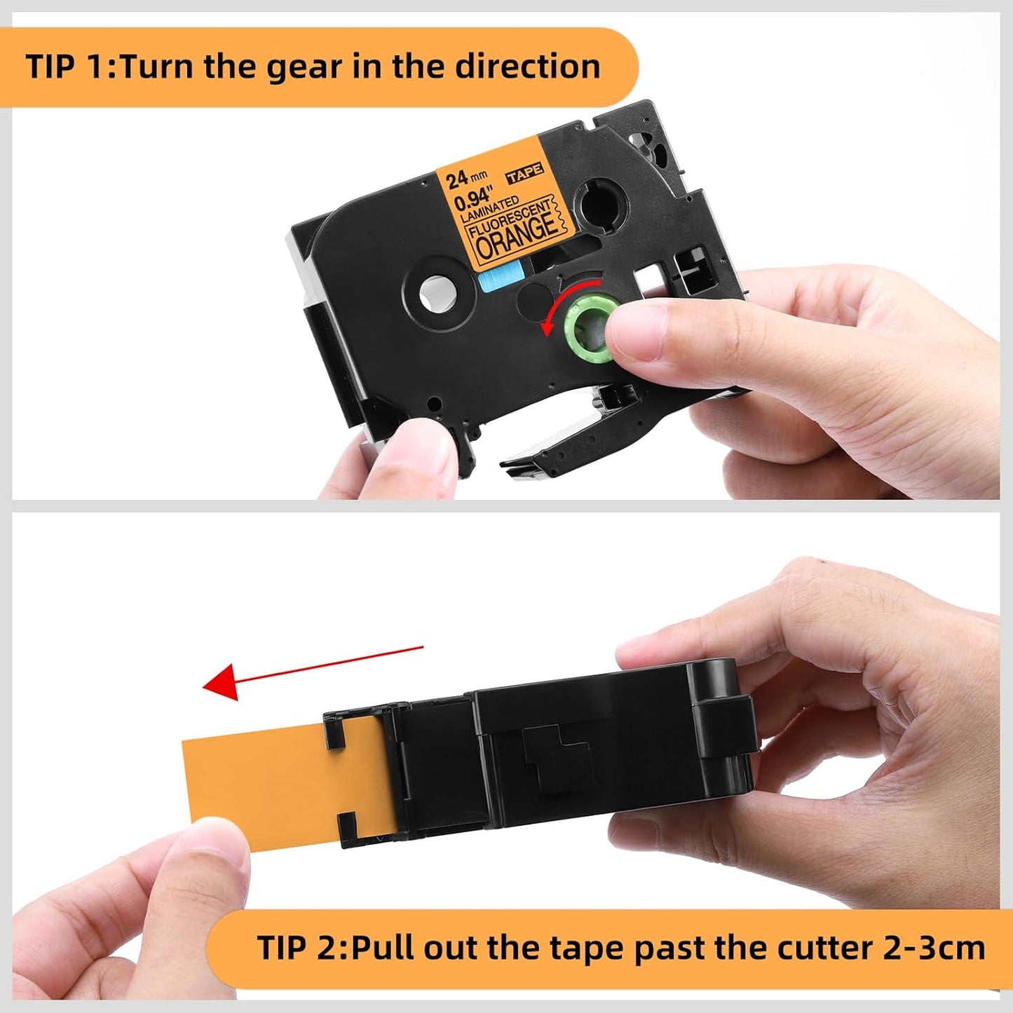 Label KINGDOM 1 Inch Replacement for Orange 24mm 0.94 Label Tape TZe-B51 TZB51 Laminated Tape for Brother Ptouch PT-P700 PT-P750W Label Maker, Black on Fluorescent Orange, 3-Pack