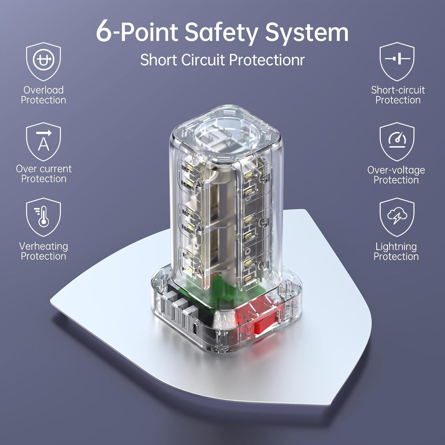 Surge Protector Power Strip Tower,10FT Extension Cord with Multiple Outlets, 12 AC 4 USB (1 USB C),Mini Power Strip with USB Ports, Surge Protector Tower Overload Protection for Office, Desk