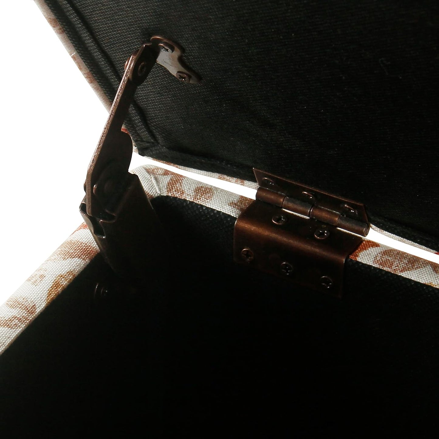 Square Ottoman - Burnt Orange and Cream Medallion