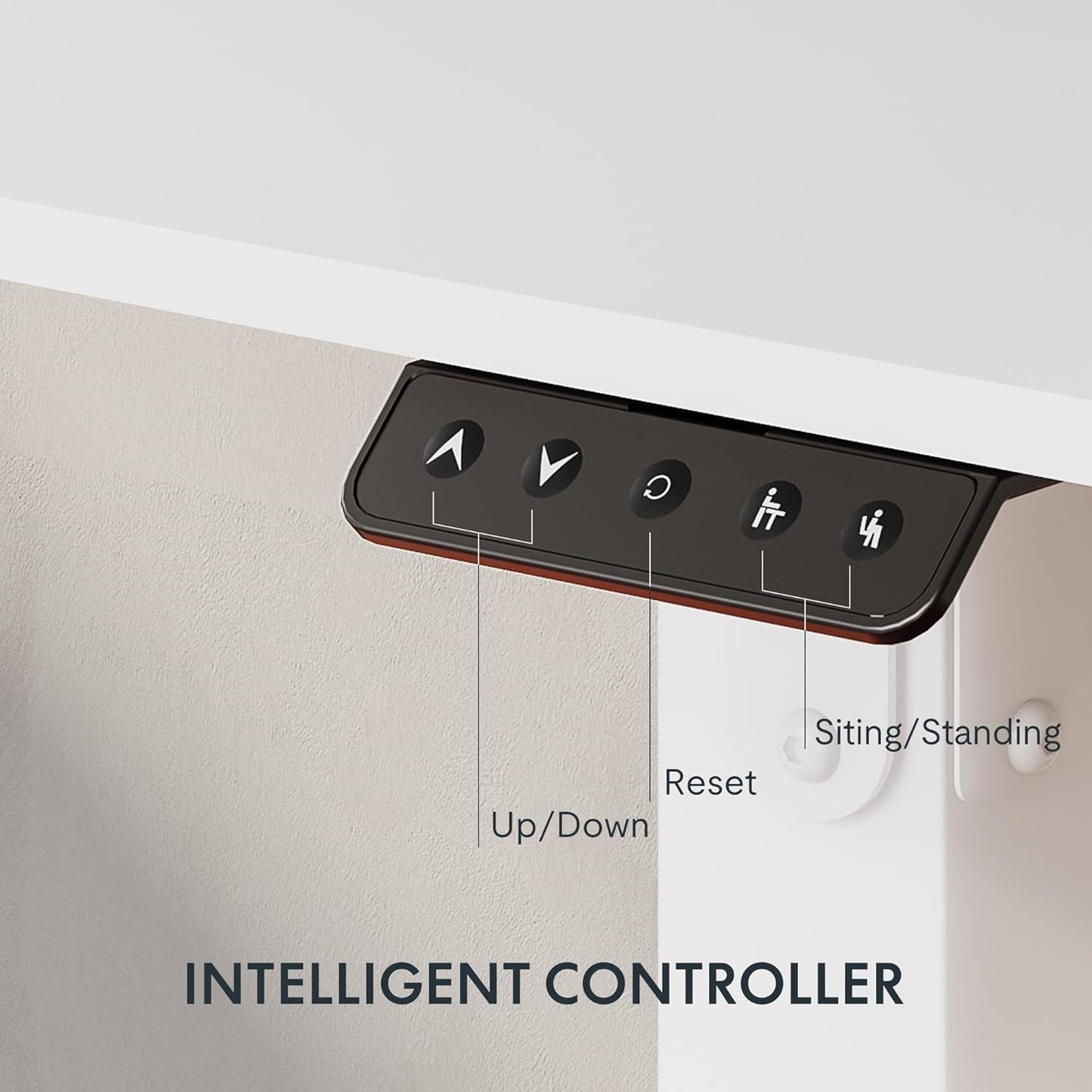 FLEXISPOT 4 Legs Standing Desk 55 x 28 Inch Electric Adjustable Height with Splice Board Home Office Sit Stand Up Desk, White Top + White Frame