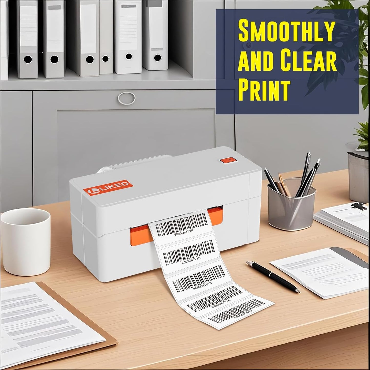 L LIKED 2.25" x 0.75" Direct Thermal Labels, Permanent Adhesive Address Barcode Label & Compatible with Rollo, Zebra and Other Desktop Printers (1 Roll, 1700 Labels)