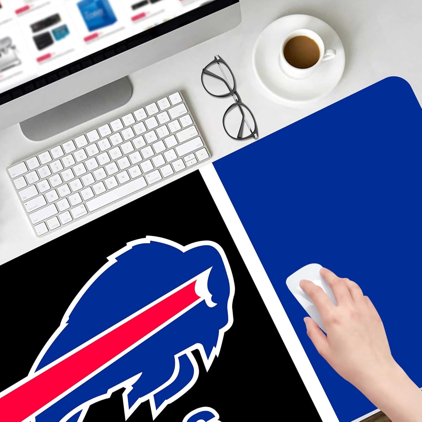 XXL Professional Gaming Mouse Pad, Large Computer Keyboard Mouse Mat Desk Pad with Non-Slip Base and Stitched Edge for Home Office Gaming Work, Extended Mouse Pad Desk Accessories