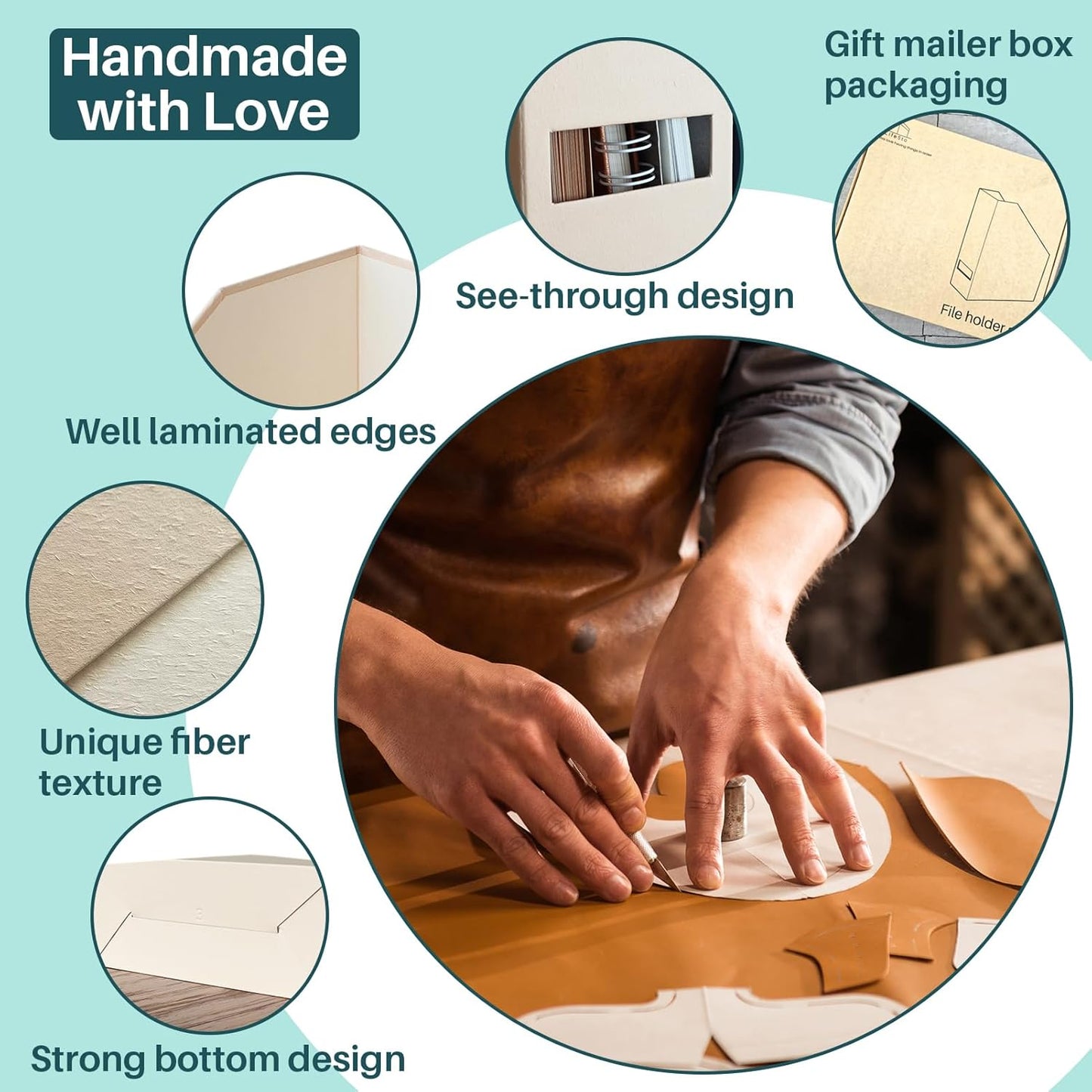 Magazine Holder - File Holder and Desk Organizer, Cardboard Book Organizer and Storage Box for Documents, Magazine Holder Rack for Office, Home and Classroom (Latte Brown, 6-Pack)