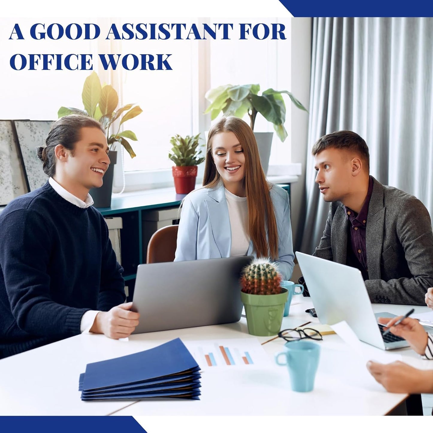 24 Pcs Classification Folders Letter Size, 3 Divider Pressboard File Folder with Fasteners, Expanding File Organizer Bulk for Teachers, Clergy, Office, Church, Christmas Donations (Dark Blue)