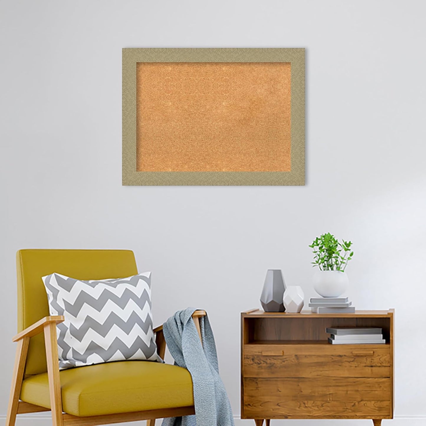 Amanti Art Natural Cork Board for Wall, 24x32 Vision Board with Gold Frame, Medium Corkboard Office Decor for Home Organization, Casual Corkboard Pinboard to display items for home organization