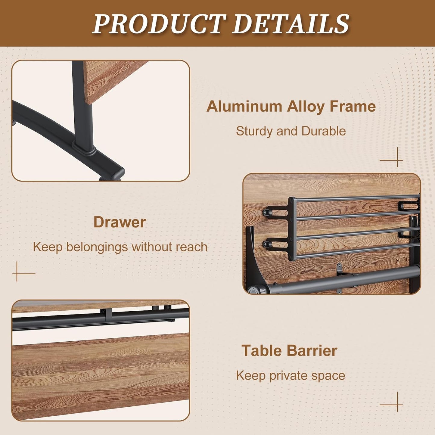Folding Conference Room Table, Modern Conference Tables with Silent Wheels, Large Rectangular Mobile Training Tables for Office Classroom, Foldable Modular Boardroom Seminar Table (4pack L63in)
