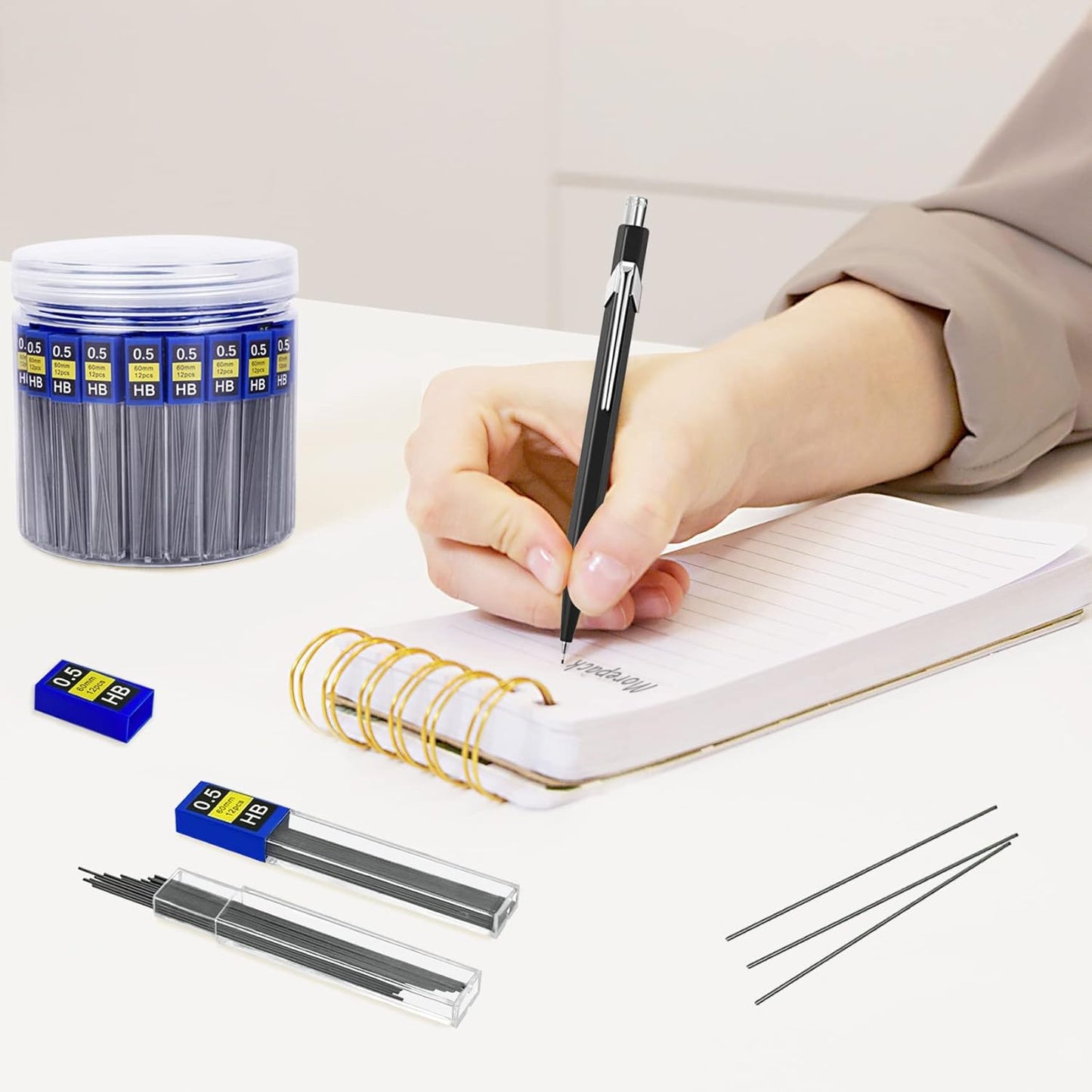 Morepack 0.5 mm Lead Refill, 840Pieces 0.5 Lead Refills for Mechanical Pencil,0.5 mm HB, Break Resistant Mechanical Pencil Refills,70 Tubes