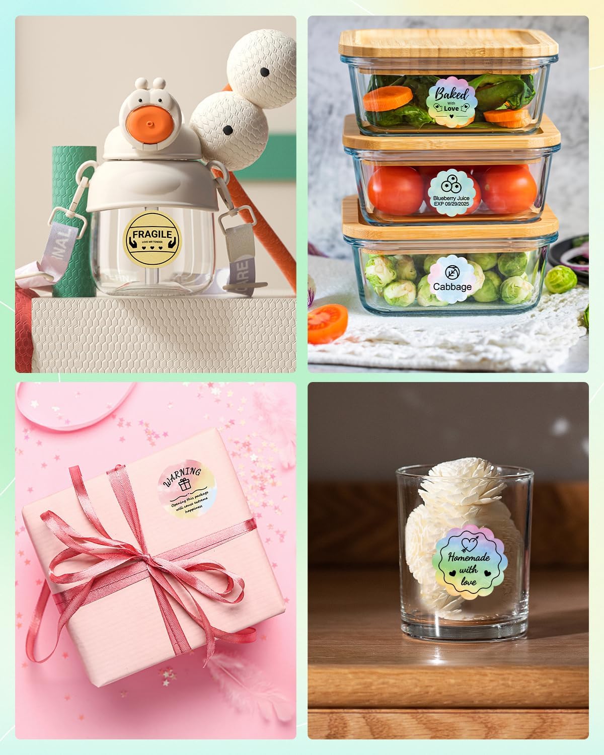 Square Thermal Label Compatible with M100/M110/M120/M260/M220/M150, 1.57'' x 1.18'' (40 x 30 mm), Sticker Thermal Labels for Logo/Thank You Label/Small Business/,230Pcs/Roll