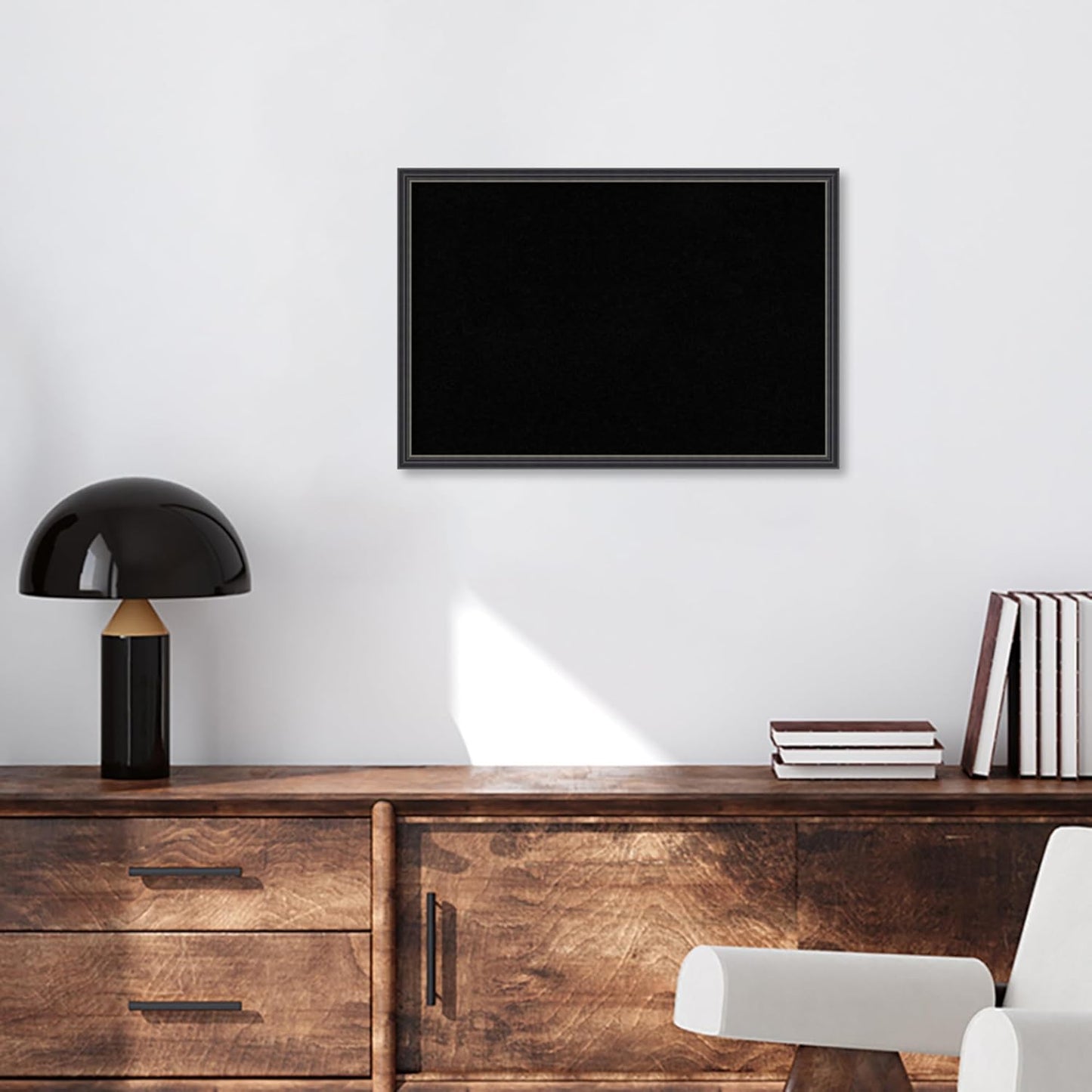 Amanti Art Black Cork Board for Wall, 17x25 Vision Board with Black Wood Frame, Medium Corkboard Office Decor for Home Organization, Traditional Corkboard Pinboard to Display Items for Home