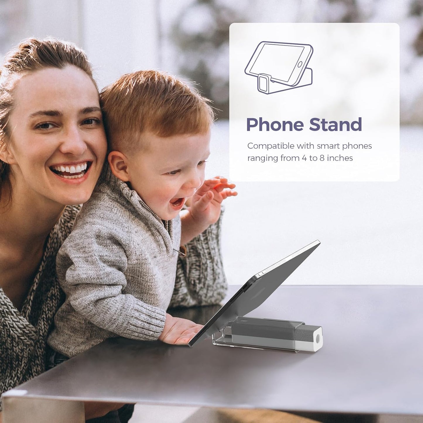 CLICK CLEAN 2Pcs Screen Cleaner, Fingerprint Proof Mist Cleaner Spray, All-in-One Cleaner with Microfiber for All Phones, Laptop and Tablet Screens (Grey + Dark Blue)