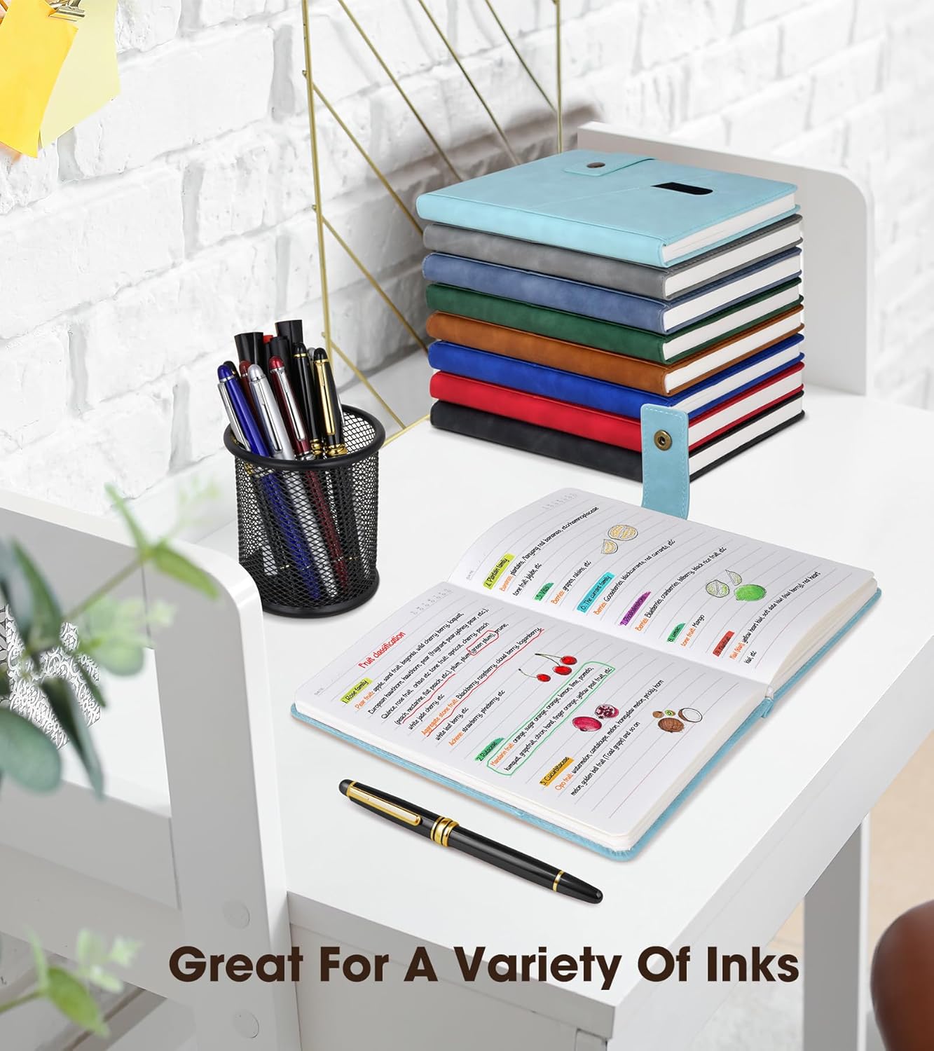 A5 Lined Leather Journal Notebook for Men Women,5.9" X 8.4" Hardcover Journal with Pen,200 Pages 100 Gsm Thick Ruled Paper Daily Diary for School,Travel,Business,Work,Home Writing