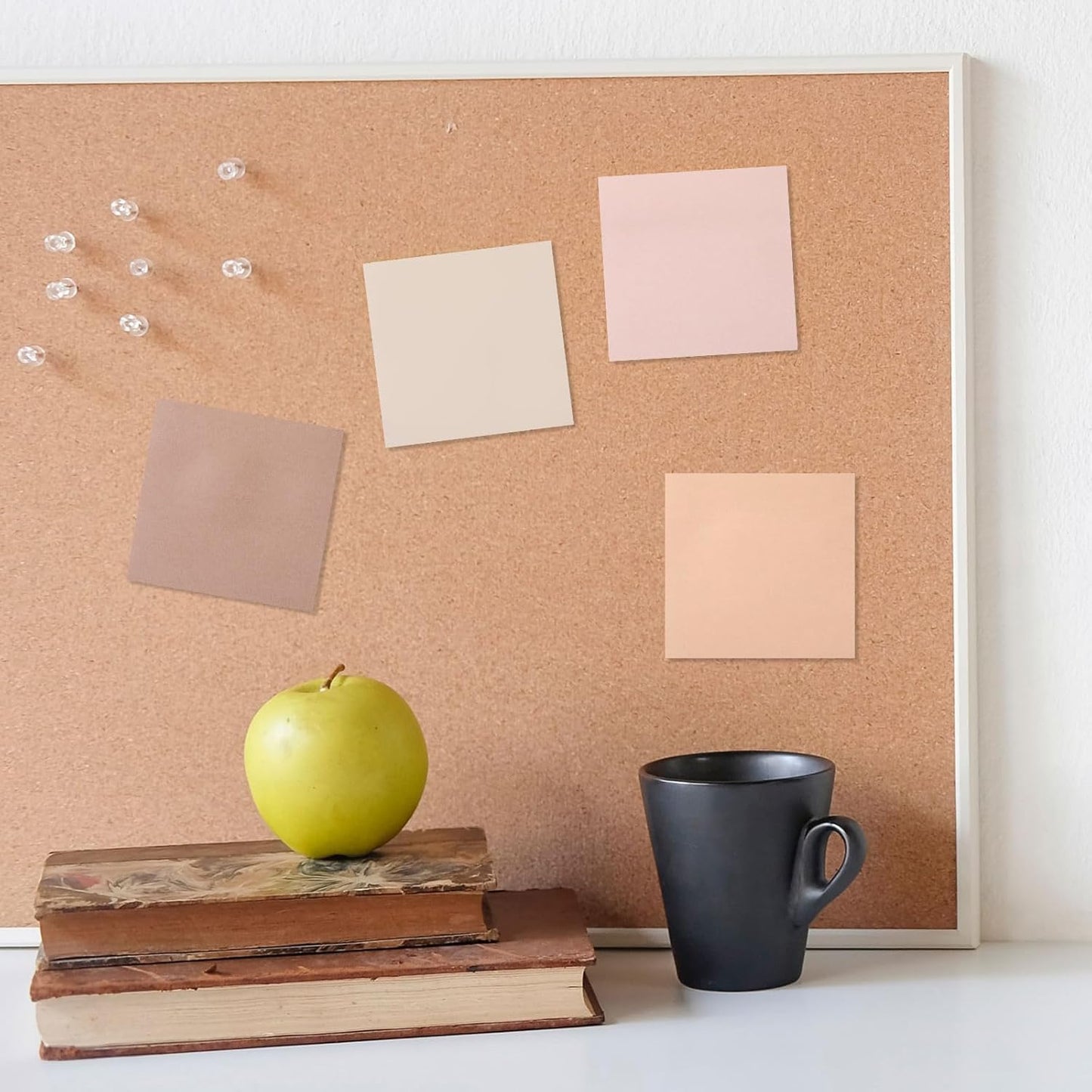 Thenshop 36 Pads Sticky Notes 3''x3'', Self Stick Notes Pads Office Supplies, 50 Sheets/pad Colored Aesthetic Sticky Accessories Home, Office, Notebook(Boho Brown)