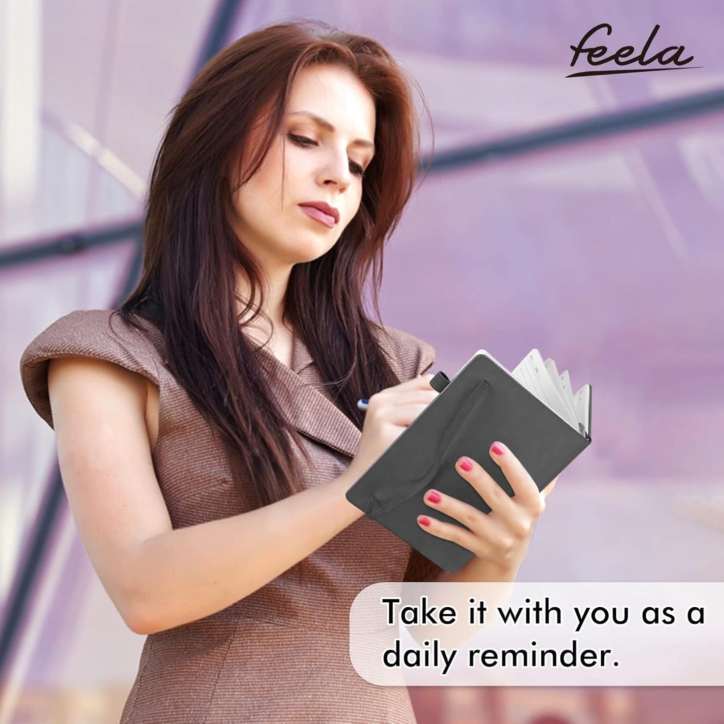 12 Pack Notebooks Journals Bulk with 12 Black Pens, Feela A5 Hardcover Notebook Classic Ruled Journal Set with Pen Holder for School Business Work Travel Writing, 120 GSM, 5.1”x8.3”, Gray