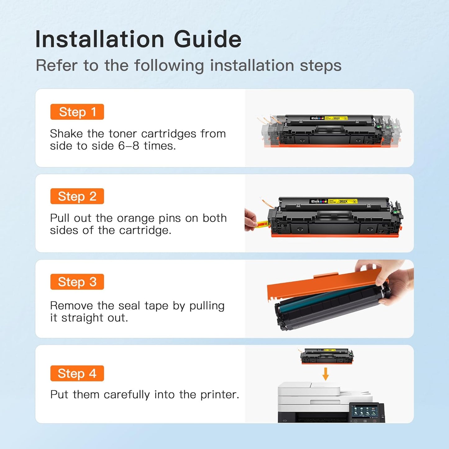 E-Z Ink Compatible 202X High Yield Replacement for HP 202X Toner Cartridges 202A CF500X CF500A with Chip to Use with HP Color Pro MFP M281fdw M281cdw M281fdn M254dw M254 M281 (4-Pack) 