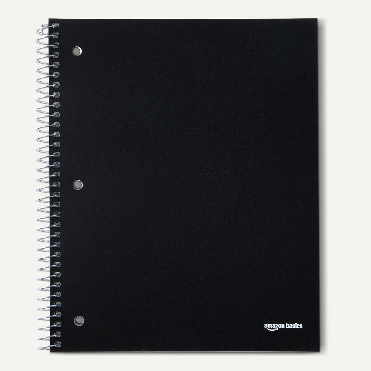 Amazon Basics 1 Subject Wide Ruled Spiral Notebook, Poly Cover, 100 Sheets, 8" x 10-1/2", 3 pack, Assorted Primary Colors