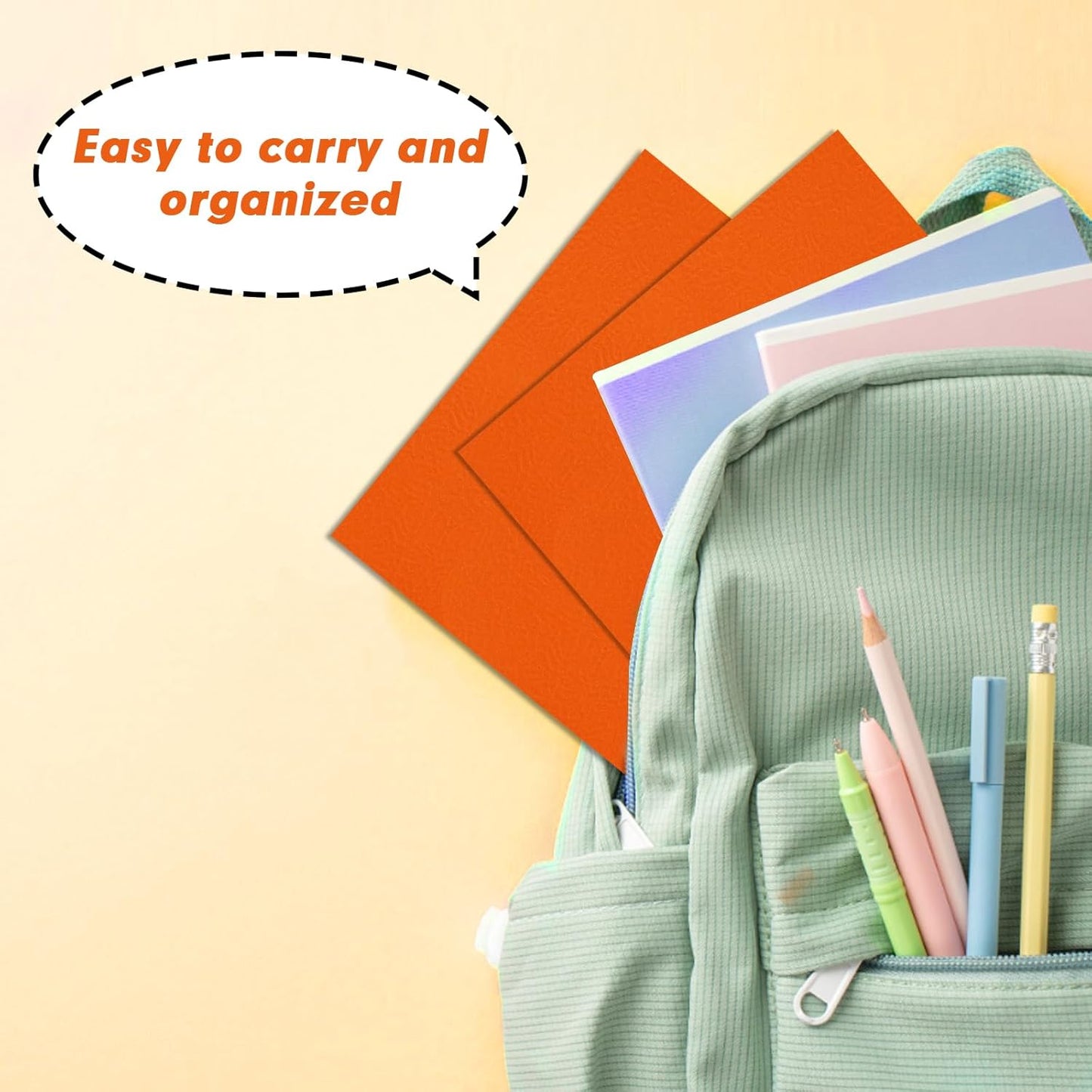 Two Pocket Folders, RAZCC 50 Pack 2 Pocket Folders Fit Letter Size Paper, Paper Folders with Pockets for School Office Business Home, Orange