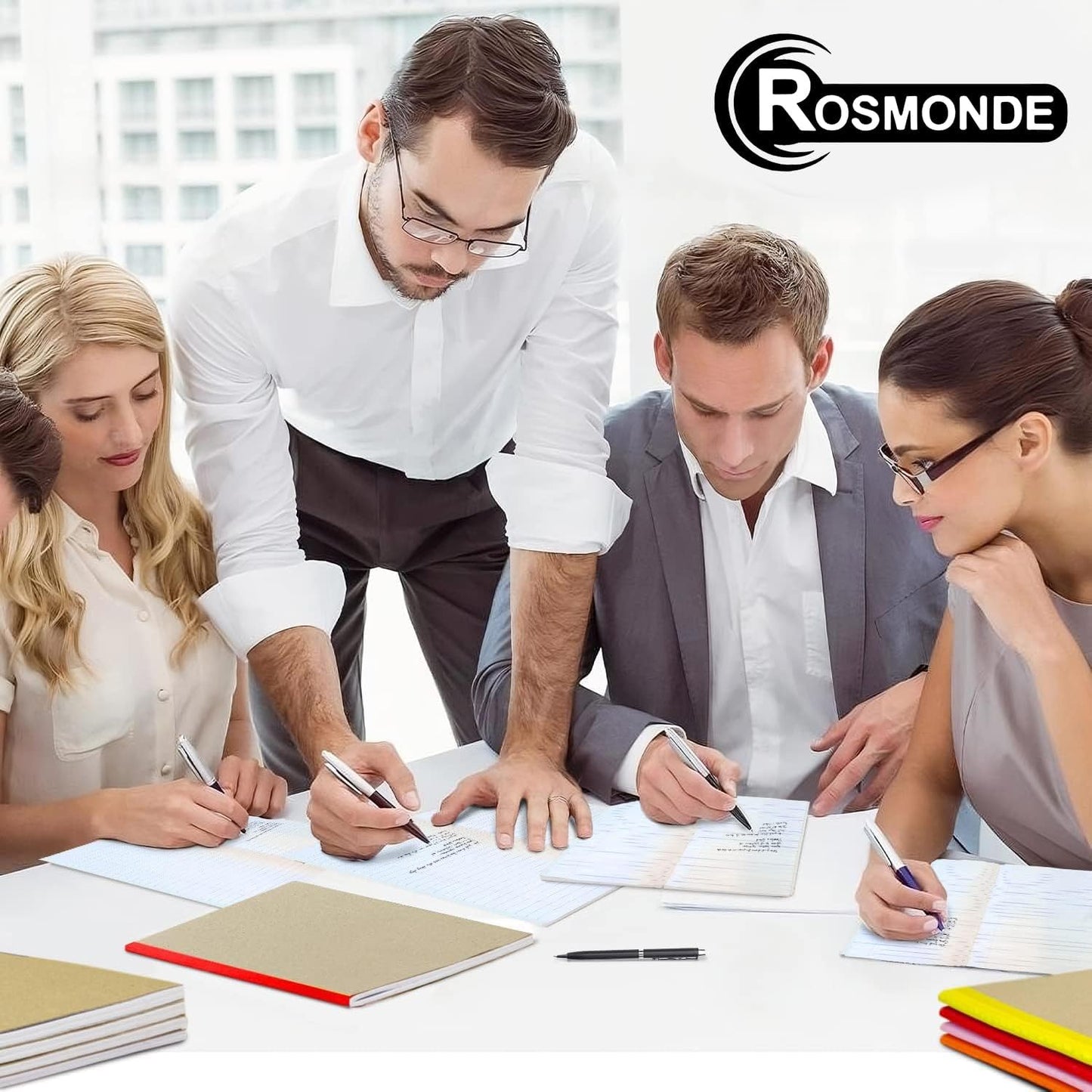 12 Pack Kraft Journals A5, Extra Pages - 120 Pages (60 Sheets), College Ruled, 8 x 5.7 Small Kraft Notebooks, Rainbow Spines, Kraft Composition Notebook Journals for School Home & Office