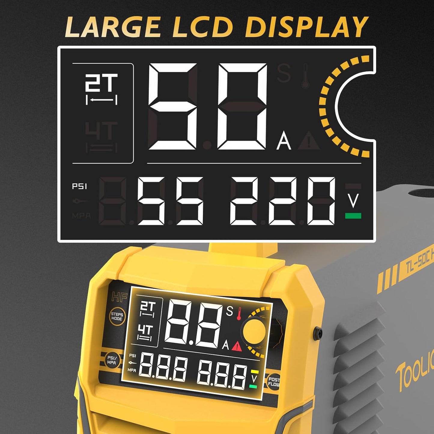 TOOLIOM 50A Non-Touch Pilot ARC Air Plasma Cutter Dual Voltage 110V/220V Metal Cutting Machine with Post/Flow Gas and 2T/4T, 1/2" Clean Cut