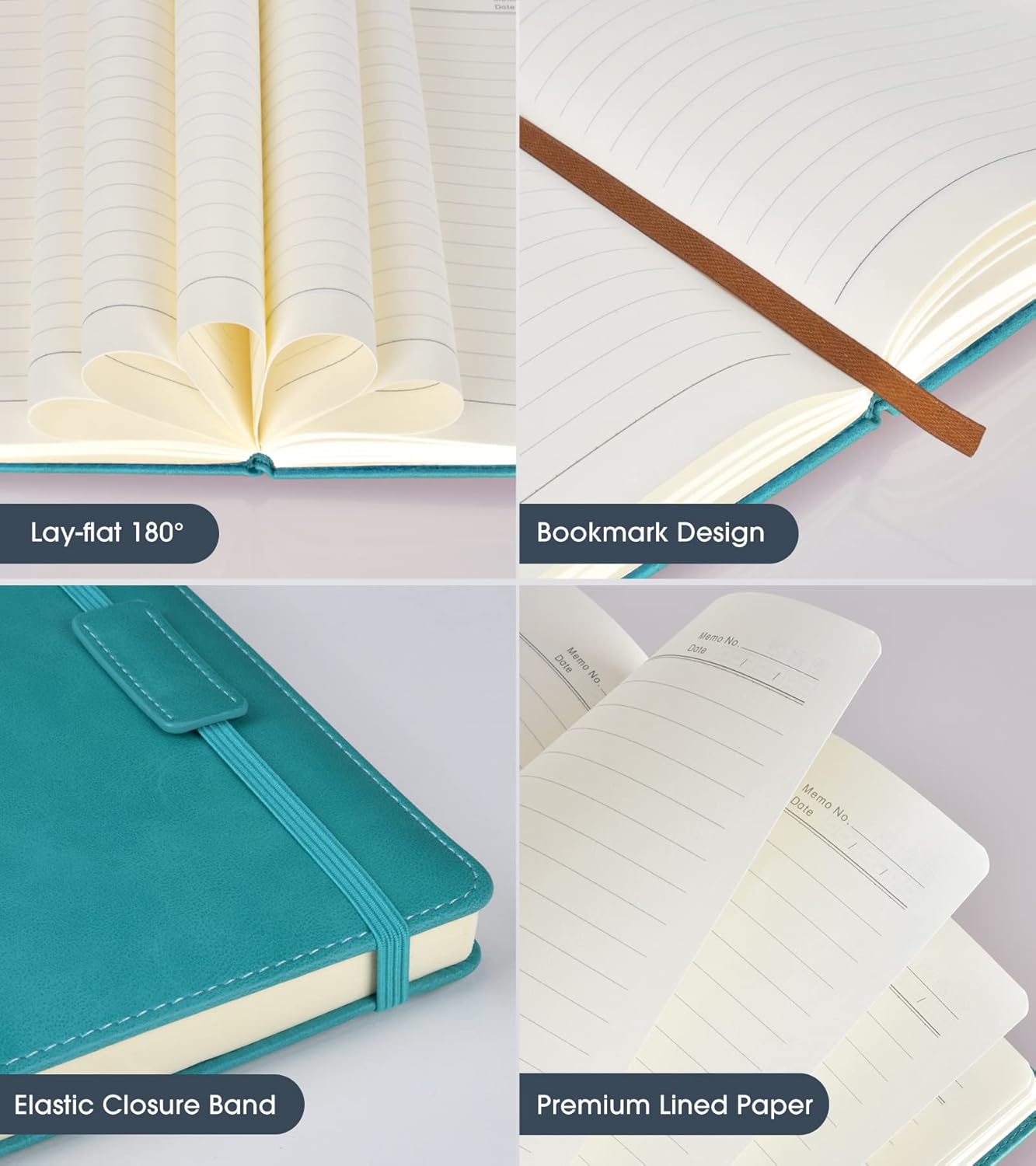 Lined Journal Notebook for Women Men,256 Pages A5 Hardcover Leather Journals for Writing,Travel,Business,Work & School,College Ruled Notebooks for Note Taking,Diary Notepad 5.7"×8.3" (blue)