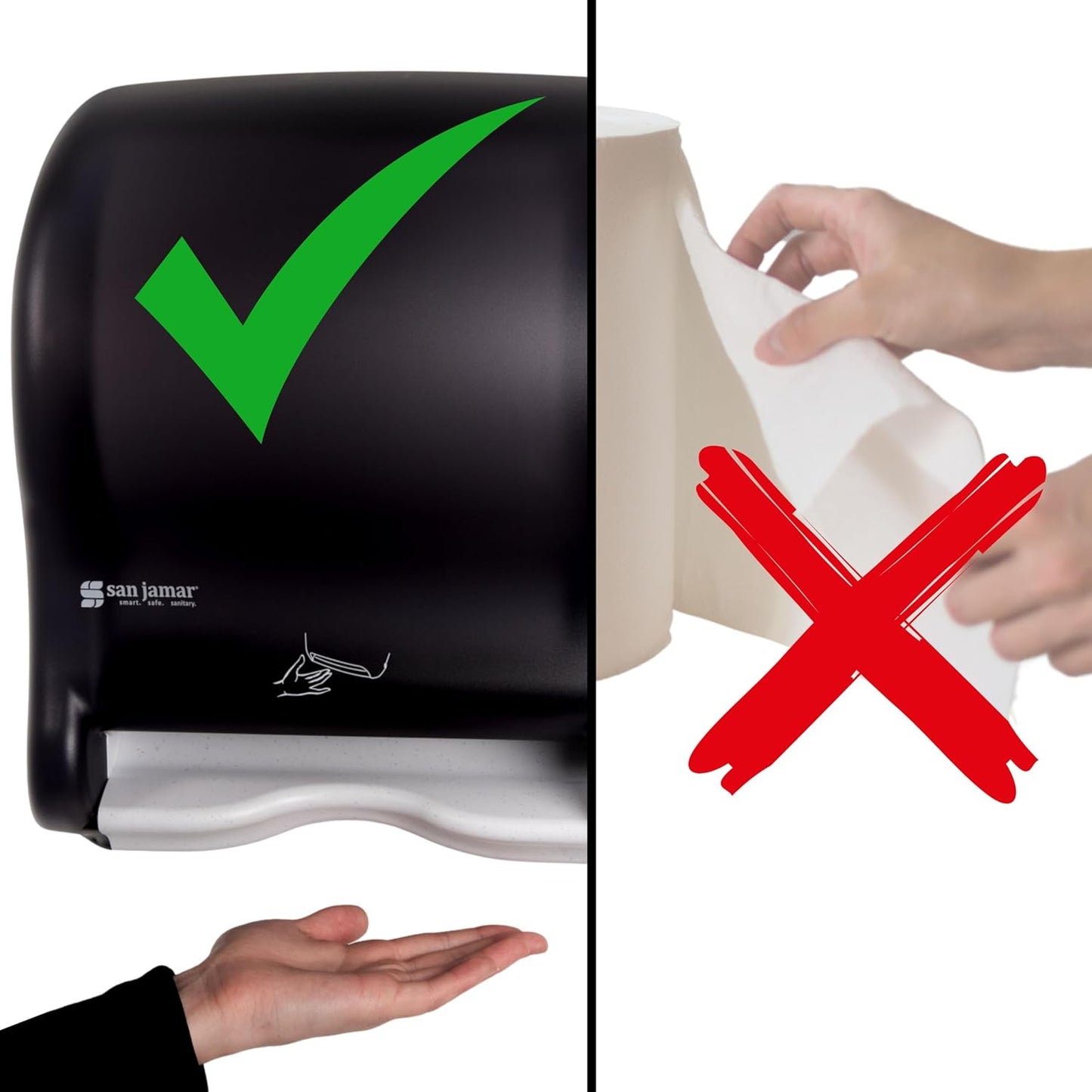 San Jamar Classic Smart Essence Plastic Paper Towel Dispenser, Towel Dispenser for Bathroom, 10 X 14.5 X 12.5 Inches, Black Pearl