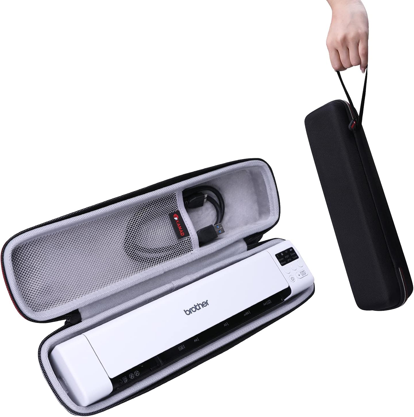 XANAD Hard Case for Brother DS-640 / DS-940DW/DS-740D / DS-720D/Doxie Go SE Duplex Compact Mobile Document Scanner(Light Gray)