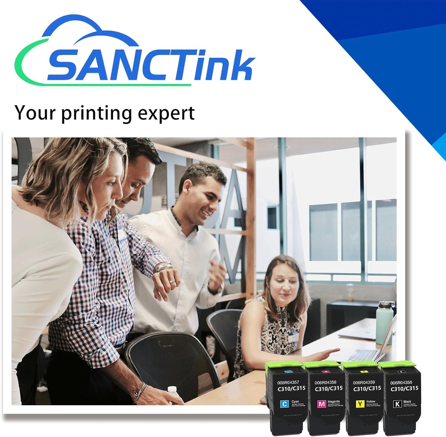 C310 C315 Toner Cartridge Compatible for Xerox C310 C315 Xerox 006R004356 006R004357 006R004358 006R004359 Xerox C310 C310DNI C310DNIM C315 C315DNI Laser Printer (C/M/Y/BK, 4-Pack)