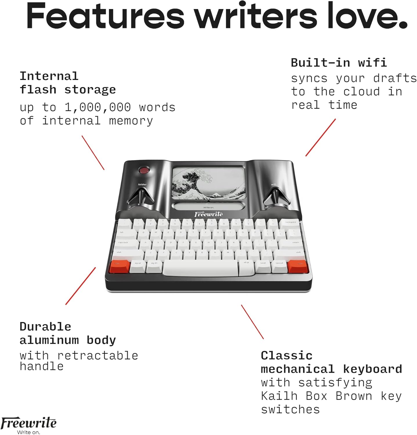 Freewrite Smart Typewriter | Digital Typewriter with E Ink Display for Distraction-Free Writing | WiFi-Enabled Word Processor Syncs Directly to The Cloud | Dedicated Drafting Machine for Authors