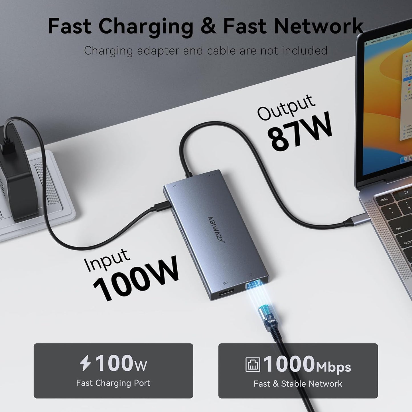 USB C Docking Station Dual Monitor for Dell XPS/HP/Lenovo/Surface, 15 in 1 USB-C Hub 3 Monitor Adapter, Dock with 8K DisplayPort, 2 HDMI 4K@60Hz, 6 USB A/C, 100W PD, Ethernet, SD/MicroSD
