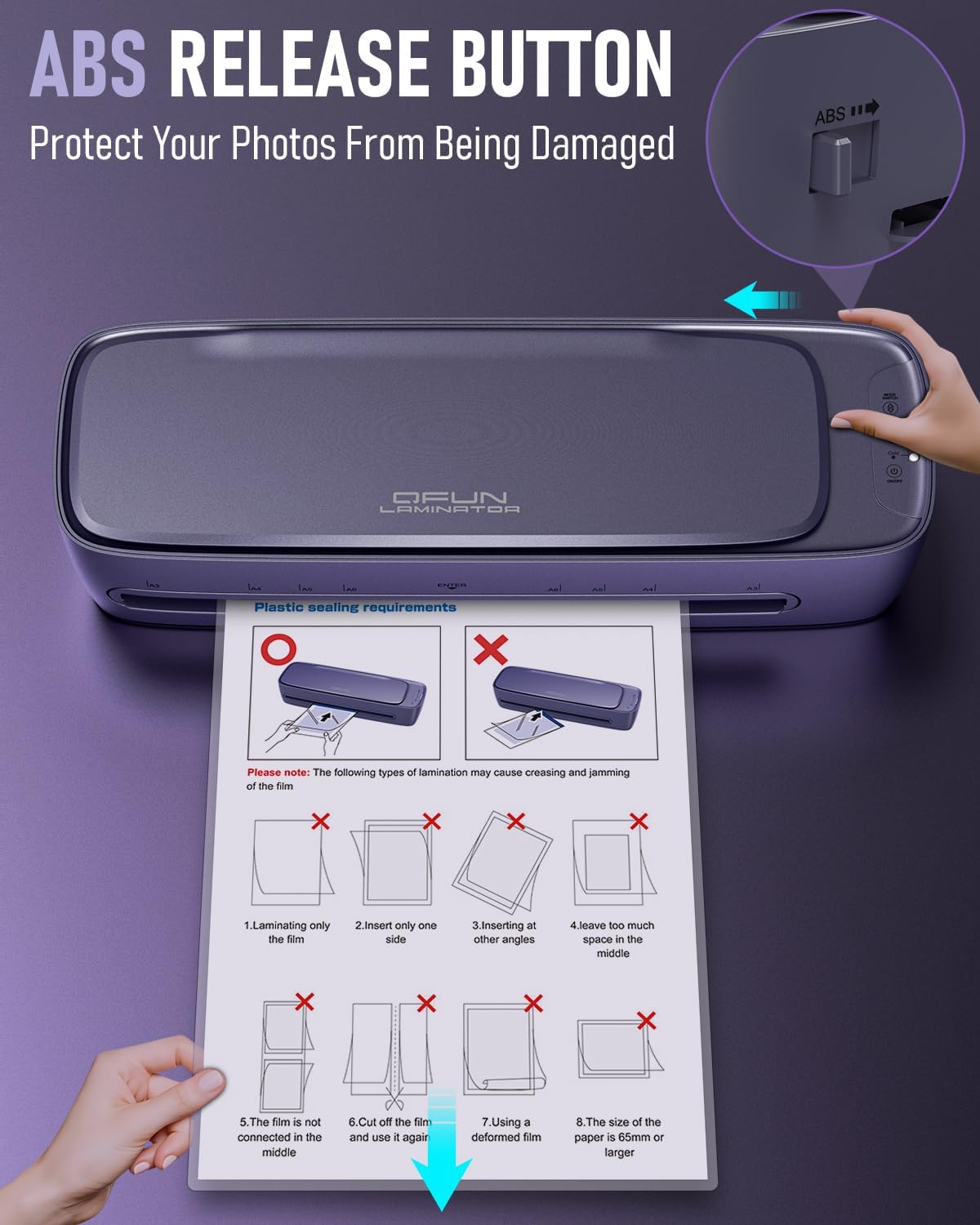 Laminator Machine 13 Inch Wide Thermal Lamination 9 in 1 Cold Hot A3 Laminating Machine for Teacher Personal, 60s Warm-Up No Jam laminator Machine 11x17 with 30 Laminating Sheets for Home Office Use