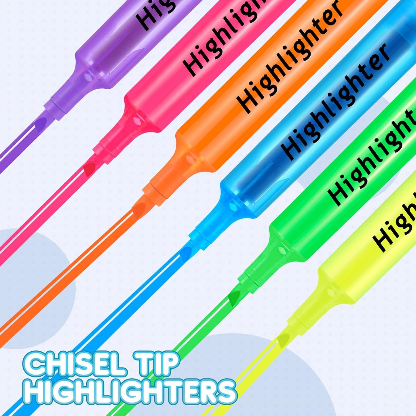 Qilery 72 Pack Highlighters Bulk, Tank Style Chisel Tip Highlighters Markers Quick Drying for Kids and Adult Coloring, Classroom Home Office School Supplies (Blue)