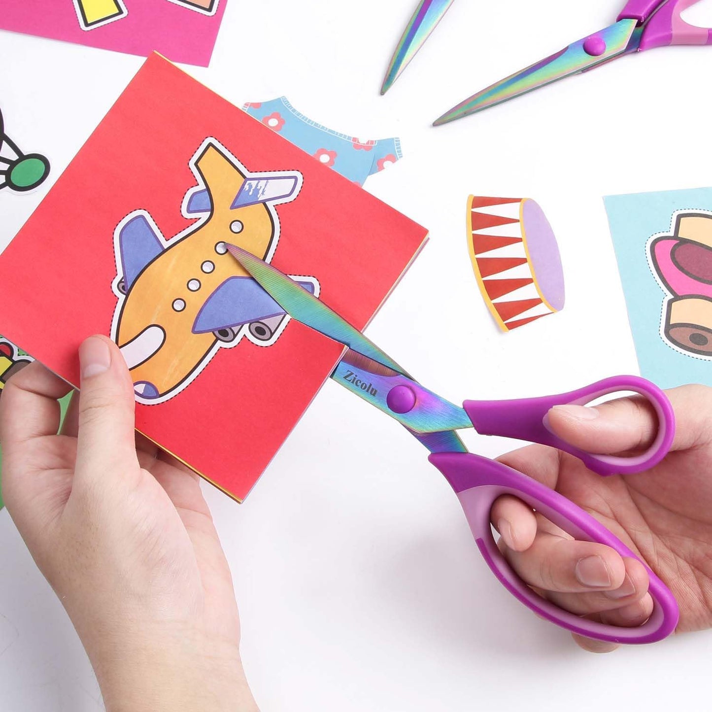 8.5" Scissors Bulk Set of 12-Pack, Sharp Scissors all Purpose Heavy Duty, Non-Stick and Titanium Coating Blade, Multipurpose Shears for Office Home School Sewing Fabric DIY Craft Supplies