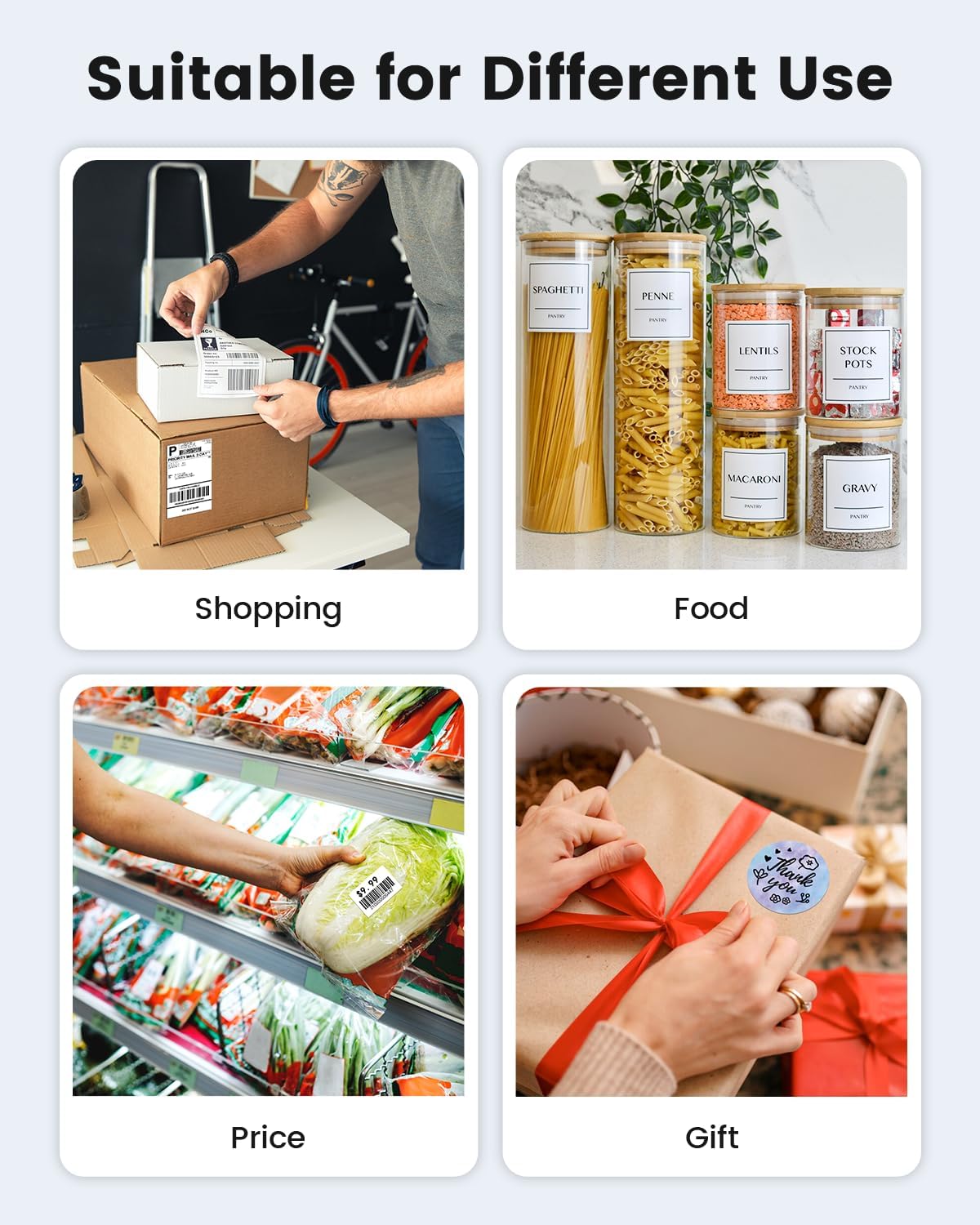 Phomemo Bluetooth Shipping Label Printer, 241BT 4X6 Wireless Thermal Printer for Samll Business, Label Printers for Shipping Package, Compatible with iPhone, Android, Amazon, Shopify, UPSP, Gray