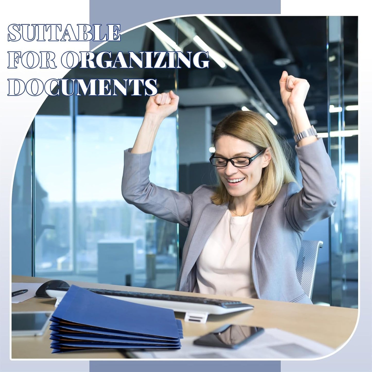 72 Pcs Classification Folders Letter Size, 1 Divider Pressboard File Folder with Fasteners, Expanding File Organizer Bulk for Teachers, Clergy, Office, Church, Christmas Donations (Dark Blue)