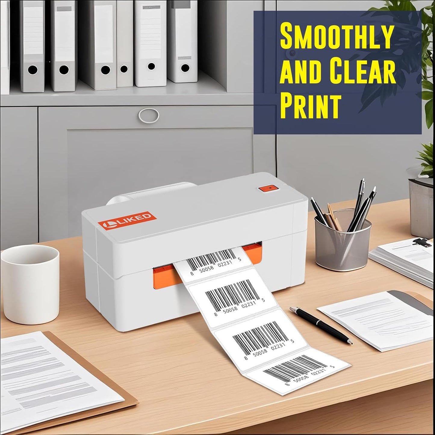 L LIKED 2.25" x 1.25" Direct Thermal Labels, Permanent Adhesive Barcode Address Labels & Compatible with Rollo, Zebra and Other Desktop Printers (1 Roll, 1000 Labels)