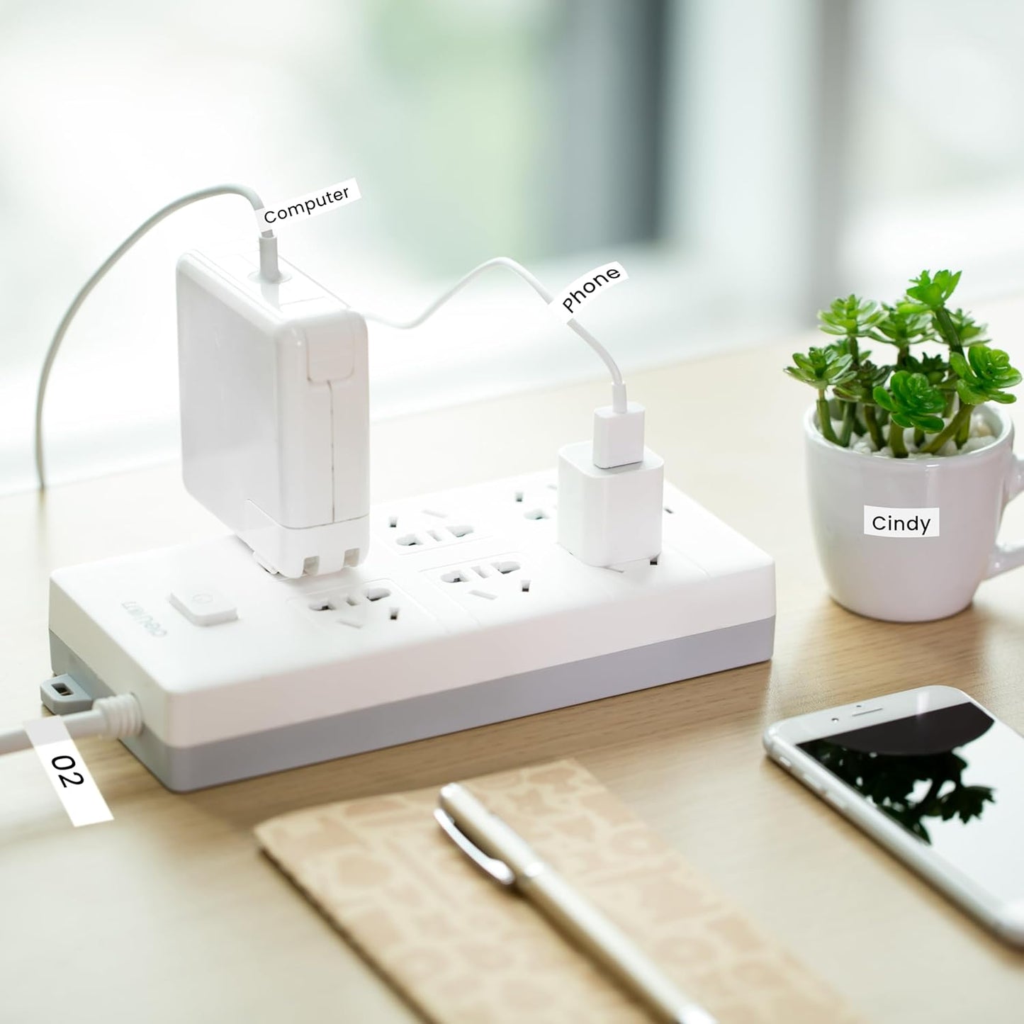 Label KINGDOM TZe-211 6mm Label Tape Replacement for Brother TZe211 TZ Tape 6mm 0.23 Laminated White 1/4 Inch Compatible with Brother P Touch Label Maker Tape PT-H110 PT-D210 PT-D220 PT-D400, 4-Pack