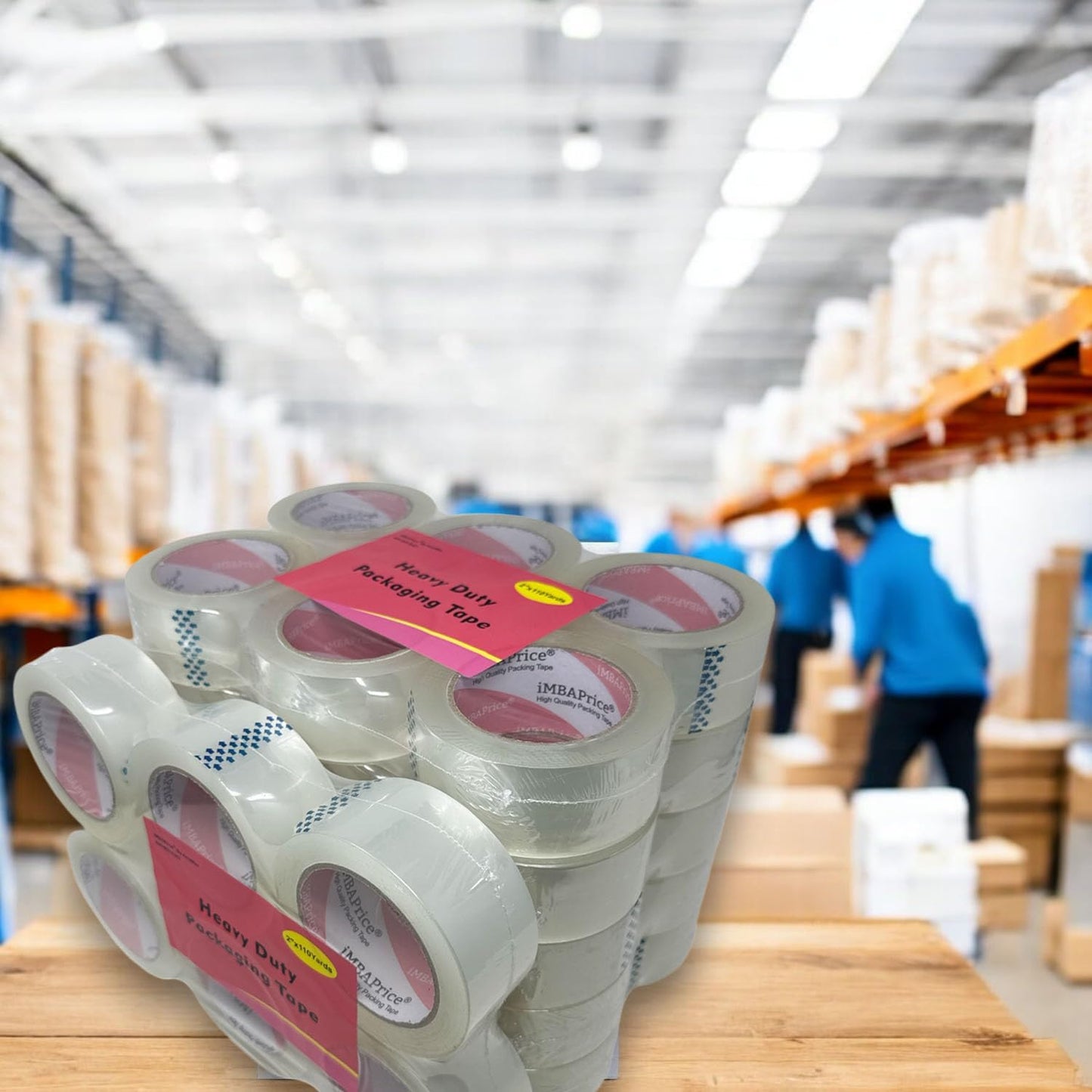 iMBAPrice 2 Inches Clear Packing Tape, 36 Rolls x 110 Yards Storage Box Sealing Packaging Tape Refill for Packaging and Shipping,Total 3960 Yards