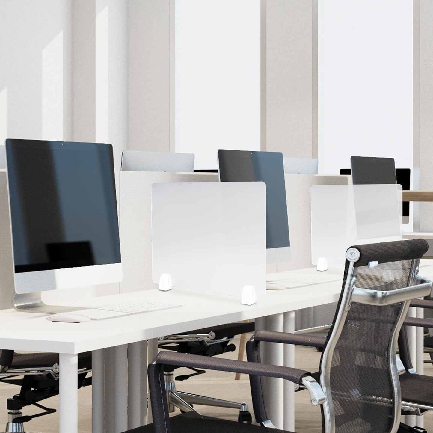 Nisorpa 4PCS Desk Dividers Privacy Desk Panel,Frosted Acrylic Partitions with Clips,Classroom Privacy Shield for Student Desks Protective Noise and Visual Guard for Office,School - 23.6 "L X 15.8 "W