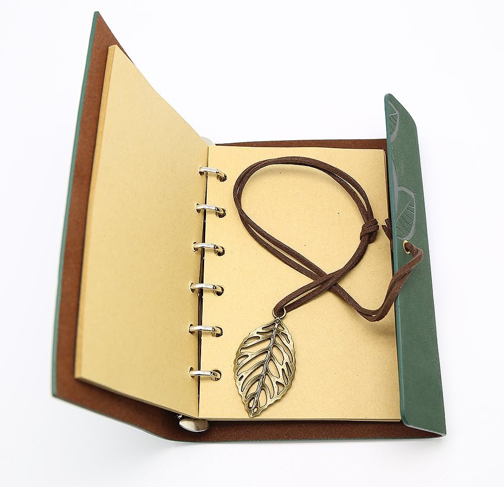 EvZ Vintage Dark Green PU Leather Cover Loose Leaf Blank Notebook Journal Diary Gift