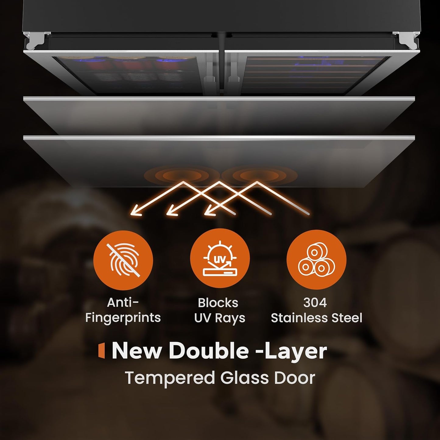 Ca'Lefort 30 Inch Wine and Beverage Refrigerator, 80 Can and 33 Bottle Wine Fridge Dual Zone 36-72°F, 3 LED Beverage Fridge Built in or Freestanding, Perfect for Home/Kitchen(6.00 cu.ft)