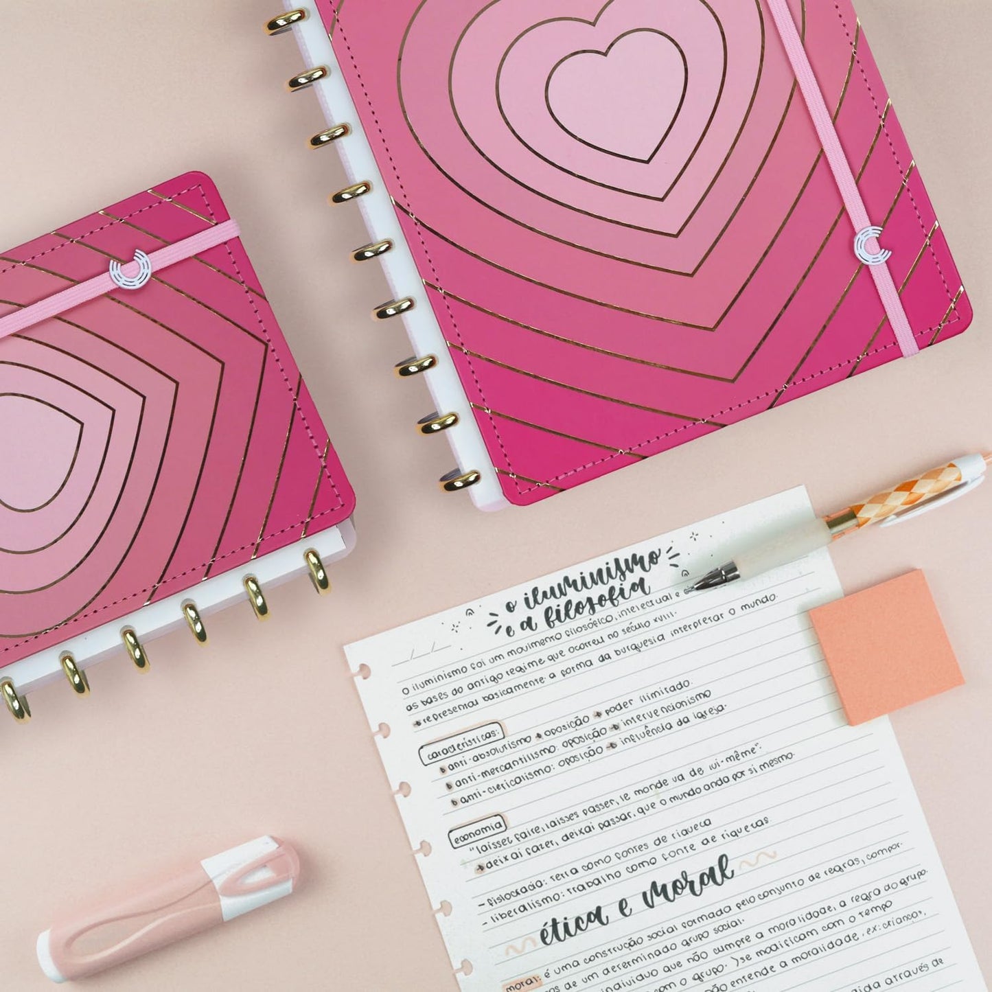 Premium Discbound Notebooks - Plan, Organize, Customize, and Conquer- Discbound Planner with 4 Tab Dividers For Work, School, Journal, or Daily Use - 80 Pages (GOLDEN LOVE, SMALL 5.51 x 7.87 in)