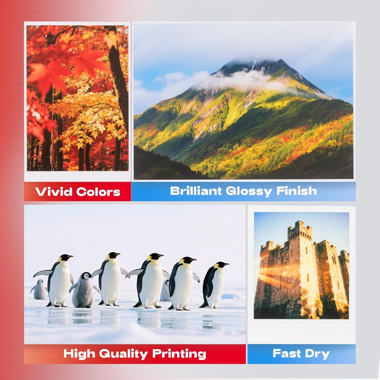 60 Sheets Inkjet Glossy Photo Paper 11 x 17 inch 52lb 200gsm A3 Size for Decoration, Poster Arts for Dye Ink Printers Only